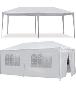 10 ft. x 20 ft. White Wedding Party Canopy Tent Outdoor Gazebo with 6-Removable Sidewalls&venta