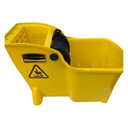 Rubbermaid Commercial Tandem Mop Bucket and Wringer Combo 31 qt Yellow Casters