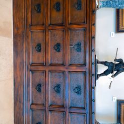 Tooled Leather Console 