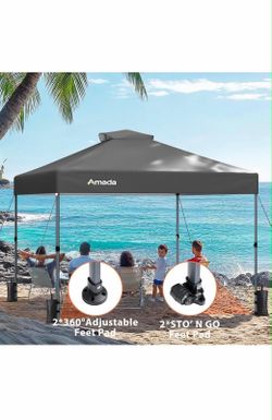 10 x 10 ft Pop Up Canopy Tent with One Push Setup, Outdoor Portable Instant Canopy Shelter w/ Roller Bag, Dark Gray