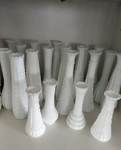 Vintage Milk Glass Bud Vases Sold In Lots Of 4