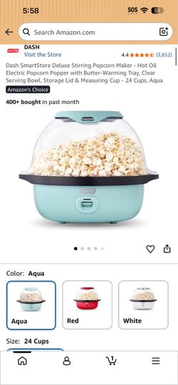 Dash SmartStore Deluxe Stirring Popcorn Maker