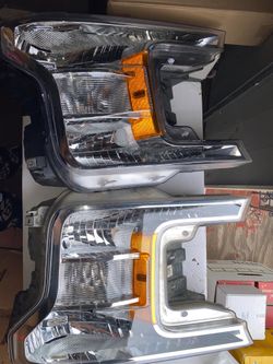 USED 2x  Full LED Headlights For 2018-2020 Ford F150 Front Lamp F-150 DRL