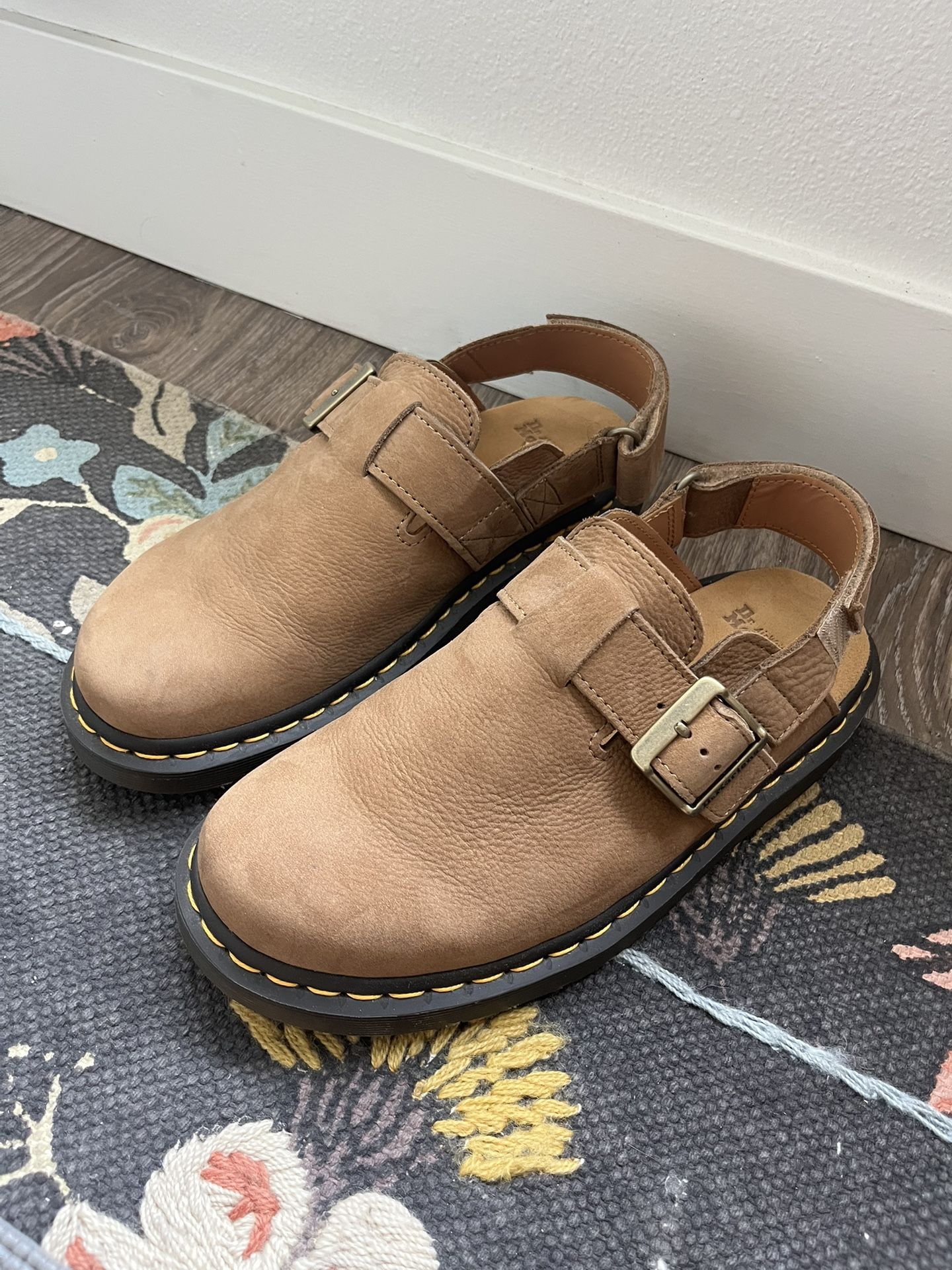 DOC MARTENS JORGE II TUMBLED NUBUCK LEATHER SLINGBACK MULES