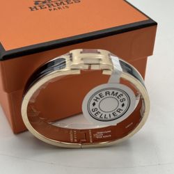 Hermès Clic H Bracelet – Black Enamel with Gold Plated Hardware – Brand New in Box