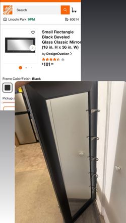 Pub Mirror with 5 Metal Hooks wall hanging mirror rack - 36x18 Anti-rust, HD tempered glass wall enter way mirror coat hat cloths rack like new ope