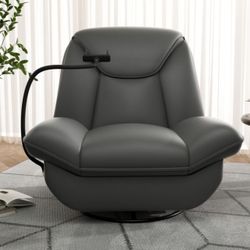 Oversized Power Recliner Chair,270°Swivel Glider Recliner for Nursery, Electric Recliner Sofa with Voice Control, Smart Rocker Chair with Phone Holder
