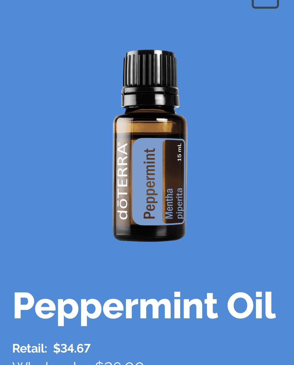 SALE! Peppermint Oil 15ml Retail: $34.67