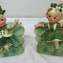 🍀 RELPO K1760 Japan | Vintage Leprechaun Planter Pair | 1950s Collectible | $350