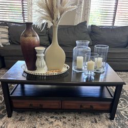 Pier 1 Two Toned Coffee Table With Drawers