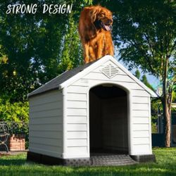 New Plastic Large Dog House  With Elevated Floor Ventalated Panels ALL Weather Resistant Pet Shelter Large Dog Igloo  3 Sizes AvailablCasa De Mascota 