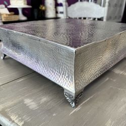 16” Square Silver Cake Stand
