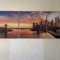 Cuadro De New York City Mer Set of 3 Acrylic Wall Art