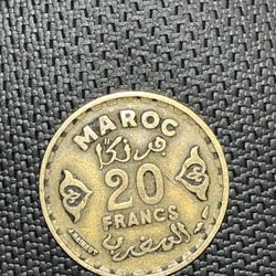 Maroc Twenty Francs Coin 