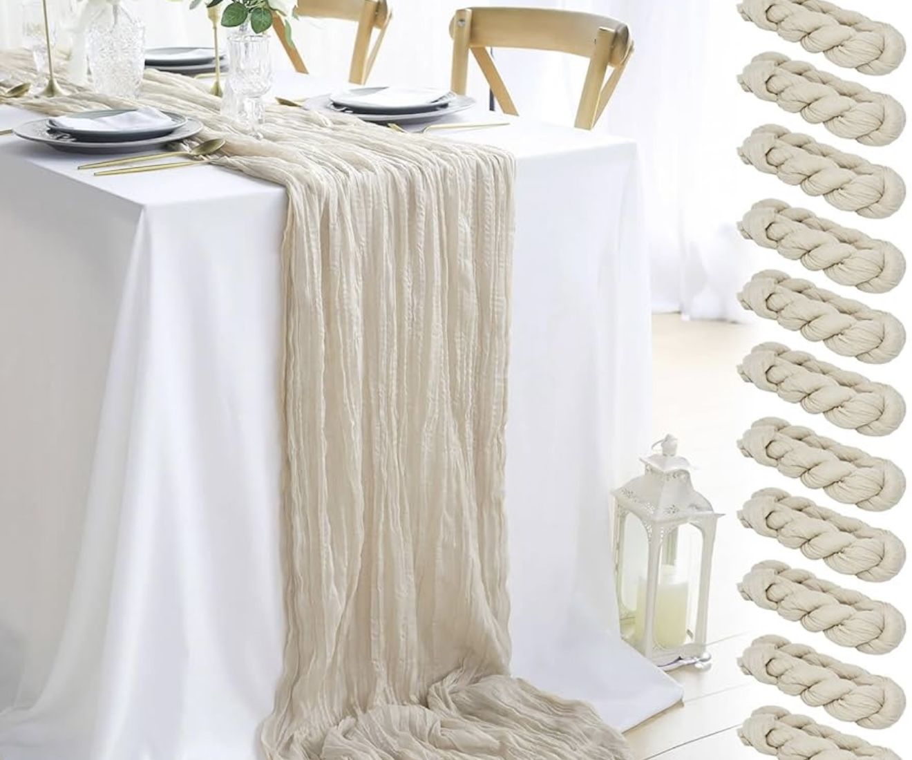 Cream Table Runner