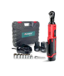 AOBEN Cordless Electric Ratchet Wrench Set, 3/8" 12V Power Ratchet Tool Kit With 2 Packs 2000mAh Lithium-Ion Battery And Charger
