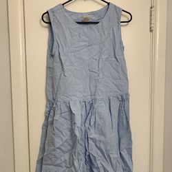 Womens XSmall 100% Linen Blue Dress