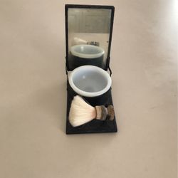 Antique shaving kit with mirror