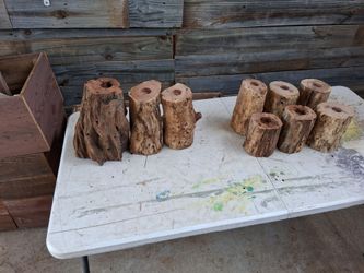 Mesquite candle holders