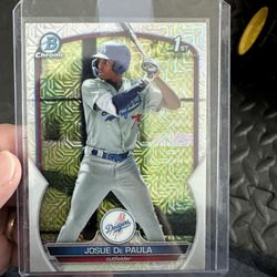 Lot Of 3 2023 Bowman Chrome Baseball 1st Bowman Josue De Paula Dodgers 