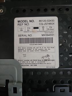 2004-2005 Toyota Corolla AM FM Radio CD Player
