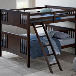 Brand New Espresso Full Over Full Bunk Bed 