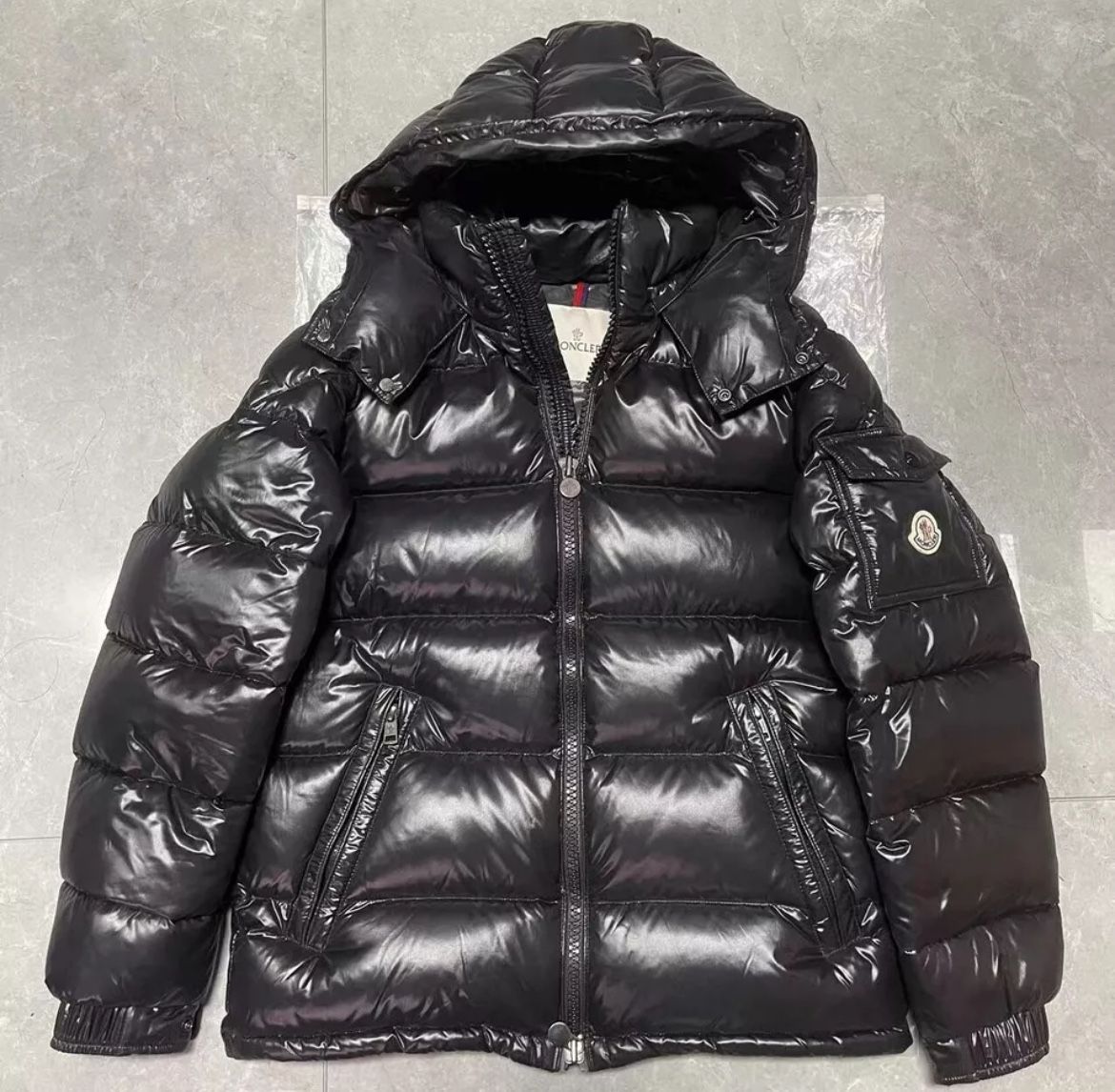 Black Authentic Moncler Coat Size L