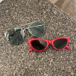 Fun Navy Blue And Red Sunglasses 