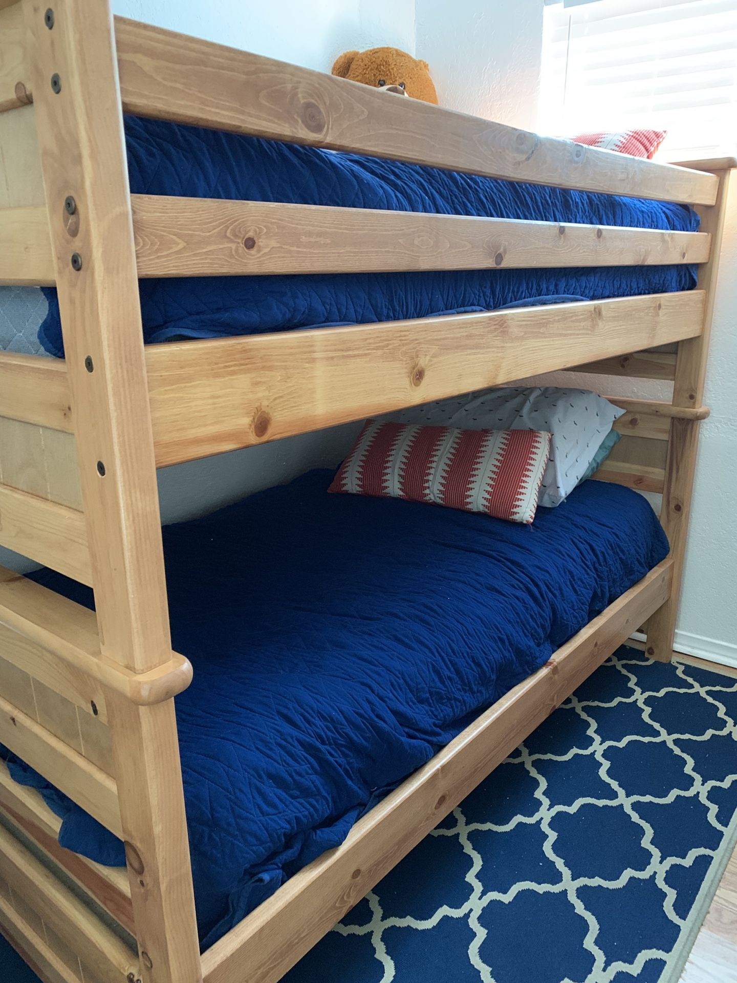 Real wood bunk bed twin size