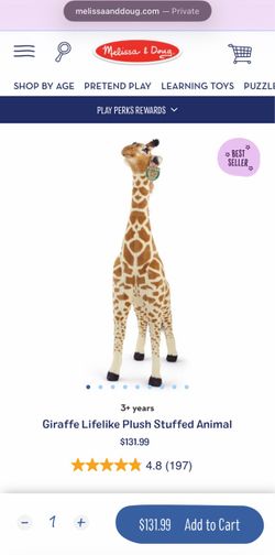 Melissa and Doug Giraffe Lifelike Plush Stuffed Animal