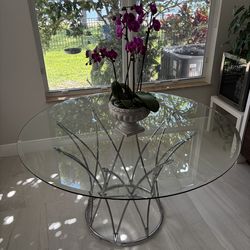 54 inch Round glass dining table