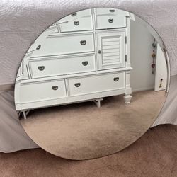 36” Diameter Wall Frameless Round Beveled Edge Bathroom Vanity Mirror