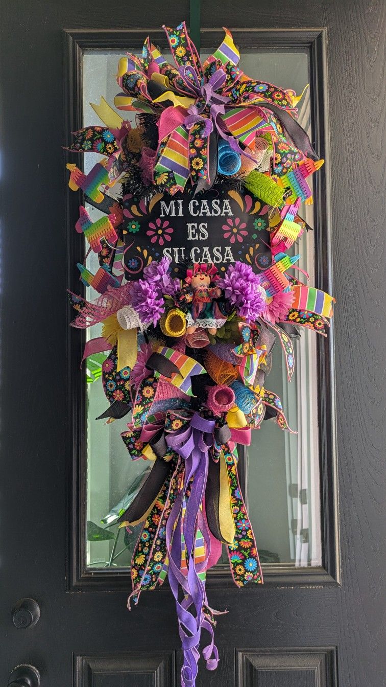Large Fiesta Colorful Door Swag