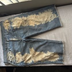 TRUE RELIGION Distressed Bleached Denim Jeans