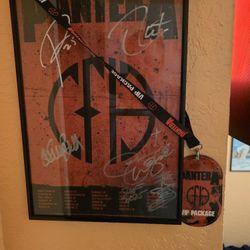 Pantera 2025 Signed Tour Poster With Pantera Yeti Thermos. 
