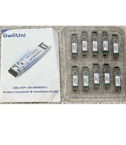 pack of 10 gwliuni 10GB SFP+ SR 850nm 300M Compliant 10Gb/s 850nm 300m Optical Transceiver