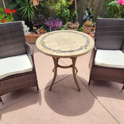 Set Patio Granite Table With Chairs 