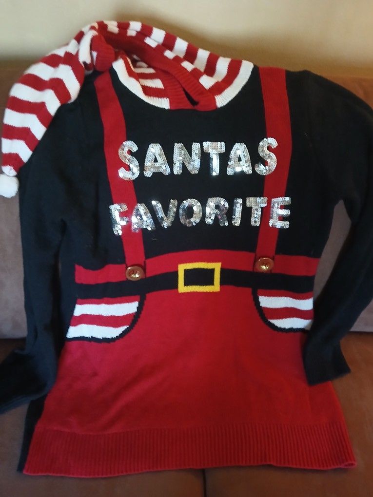 Vintage No Boundaries Santa's Favorite Ugly Christmas Sweater Tunic Length Junior Size 2xg/19