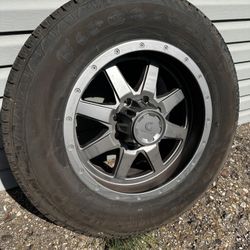 4- Firestone Transforce HT2 LT275/65R20 Truck Tires and 20x9 Anthracite Rims with 315MHZ pressure sensors