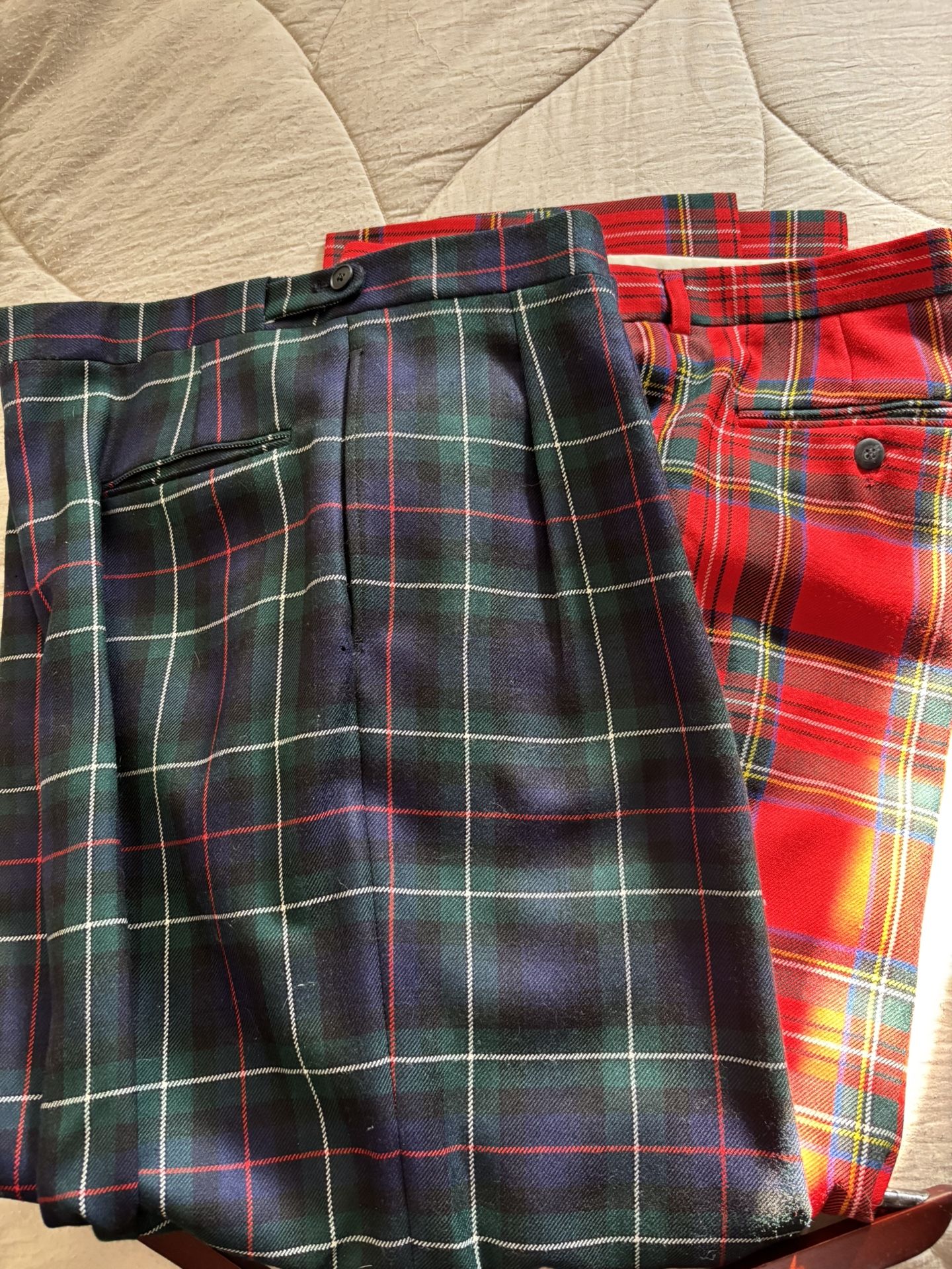 Plaid Pants Vintage Checkered /Two One Ams Made In Scotland