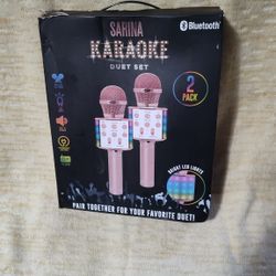 2 karaoke microphones - Sarina Brand Karaoke Duet Set 2pack Microphone With LED Lights - Wirless Bluetooth 