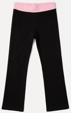 Black Yoga Pants with Pink Waistband
