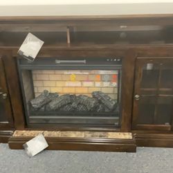 NEW! Ashley Wood Entertainment Center With Fireplace Was $1669.99 Now $1499.99