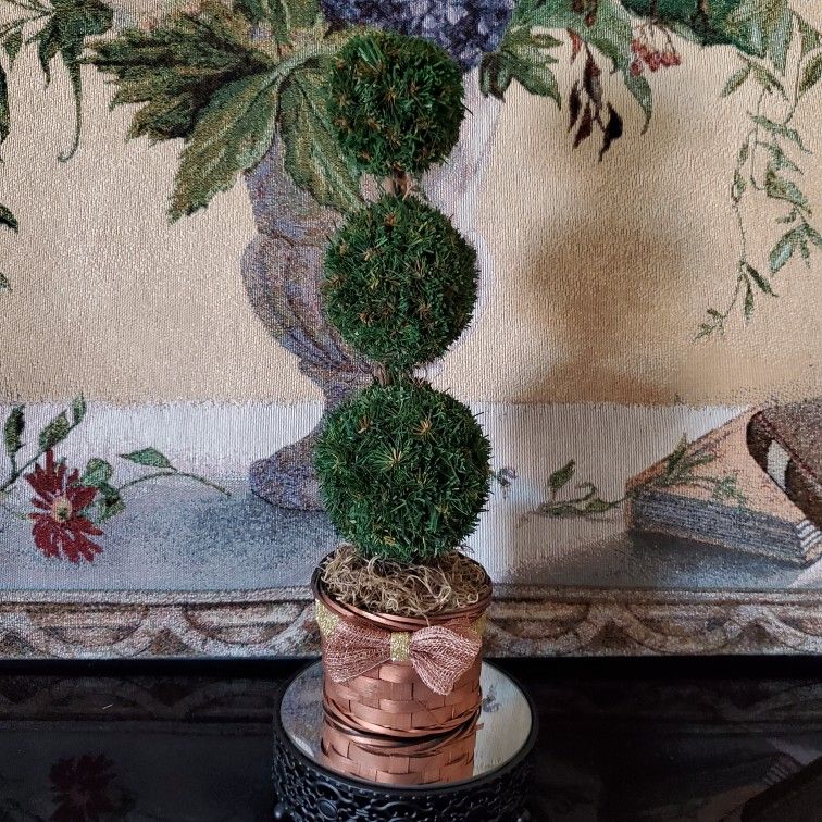 Pretty Holiday Topiary In Excellent Condition Serious Buyers And FIRM Offers Only Riser & Tapestry Not Included