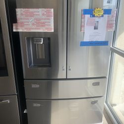 New Scratch And Dent Samsung 36”4 Door Fridge Stainless Working Perfectly 6 Months Warranty 