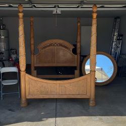 Queen Four Post Bed Frame With Mirror