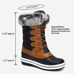 NEW Size 9 Women Mid Calf Boot Waterproof Insulated Winter Snow Boots Tall Laces Warm Fur Shoes

Synthetic Leather