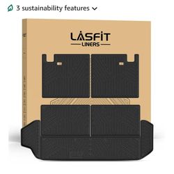 LASFIT Cargo Mat&Backrest Mat for Toyota 4Runner 2025-2026 (Only Fit 7-Seats), All Weather TPE Custom Fit Easy Clean Durable No-Curling Cargo Liner fo