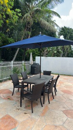Brown wicker Outdoor table set