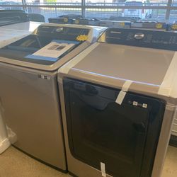New Scratch And Dent Samsung Top Load Washer And Electric Dryer Set 6 Months Warranty .